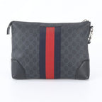 Gucci GG Supreme Sherry Line Leather Clutch Pouch Business — view 3
