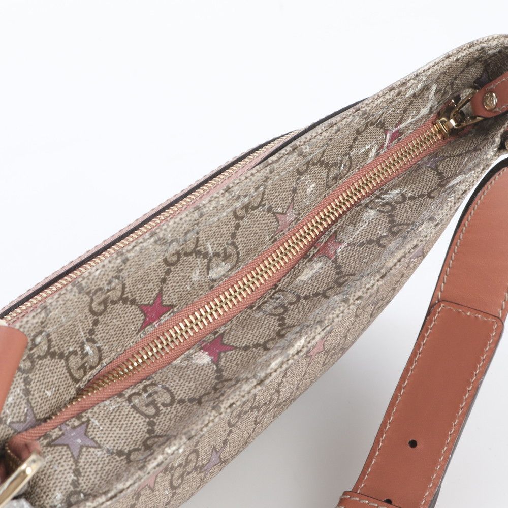 Gucci GG Supreme Star Leather Shoulder Bag Crossbody Wnm with — view 8