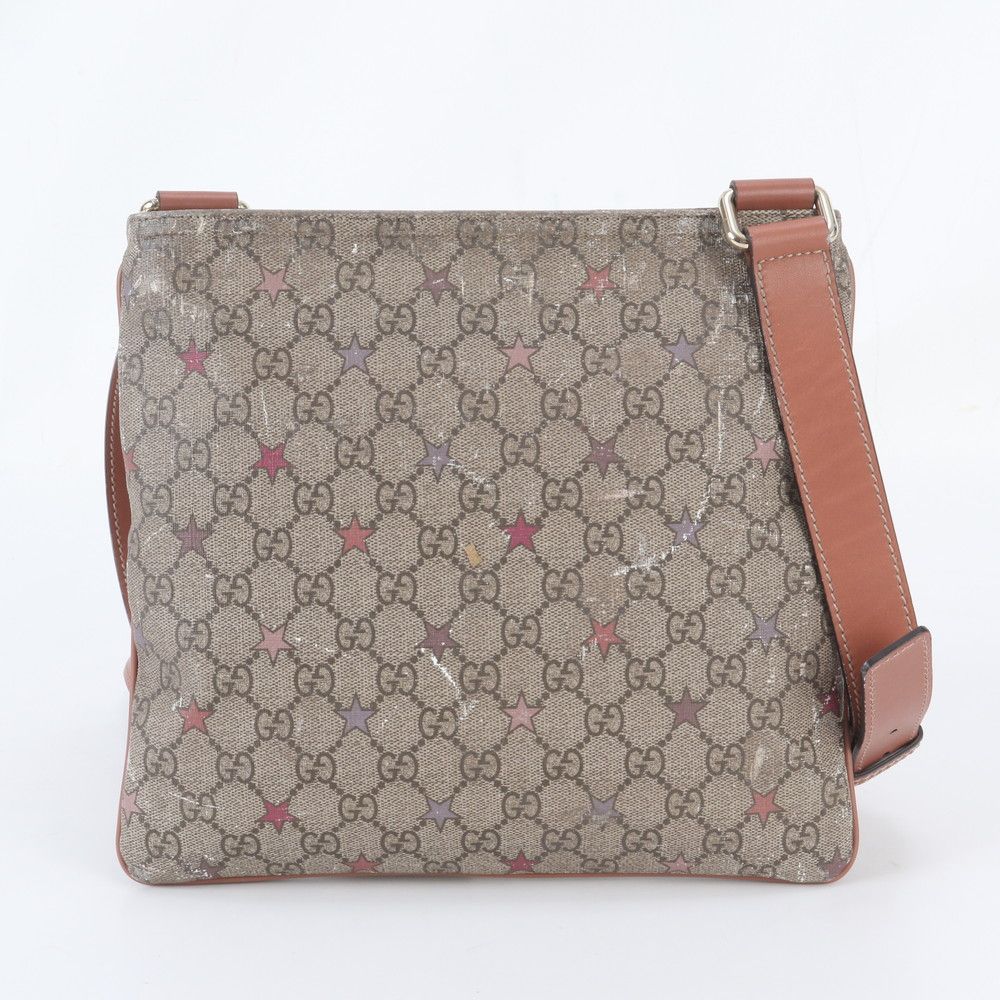 Gucci GG Supreme Star Leather Shoulder Bag Crossbody Wnm with — view 3