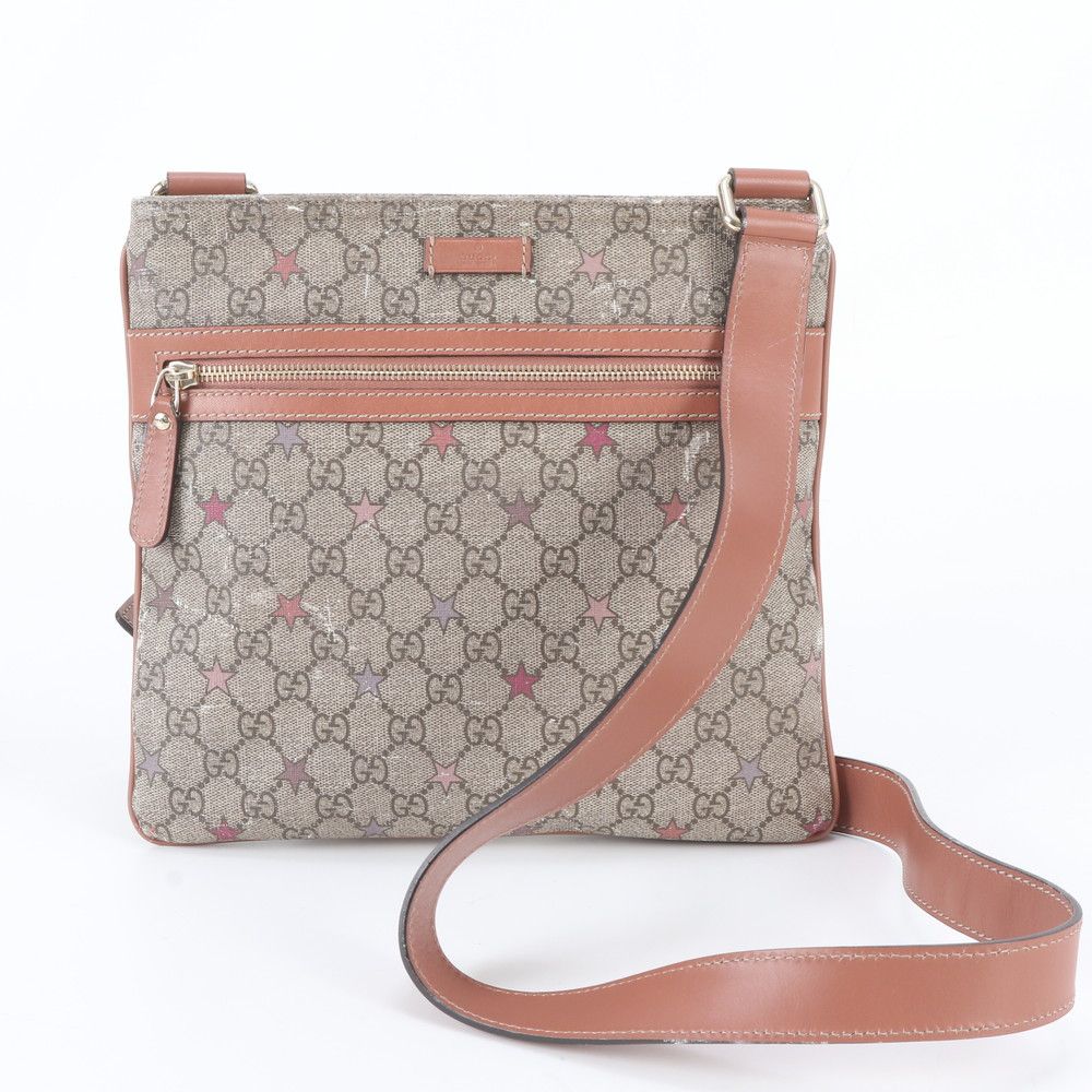 Gucci GG Supreme Star Leather Shoulder Bag Crossbody Wnm with