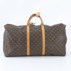 Louis Vuitton Monogram Keepall Bandouliere 60 Leather Boston Bag Tote — view 3