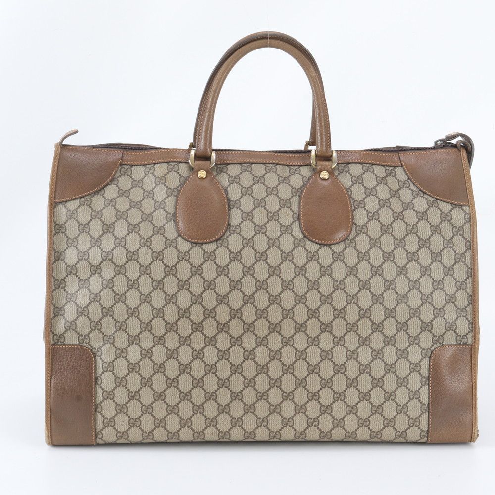 Gucci Vintage GG Supreme Leather Boston Bag Tote Carry — view 3