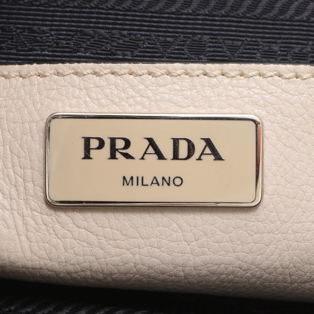 Prada Triangle Logo Leather 2-Way Handbag Crossbody Tote Shoulder — view 9