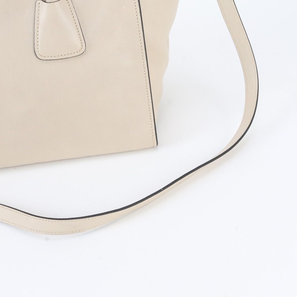 Prada Triangle Logo Leather 2-Way Handbag Crossbody Tote Shoulder — view 3