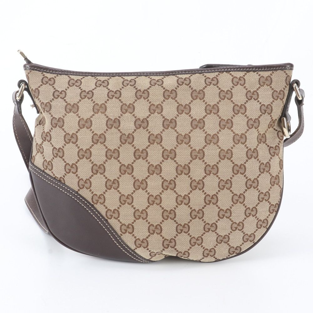 Gucci GG Canvas New Brit Leather Shoulder Bag Crossbody — view 3