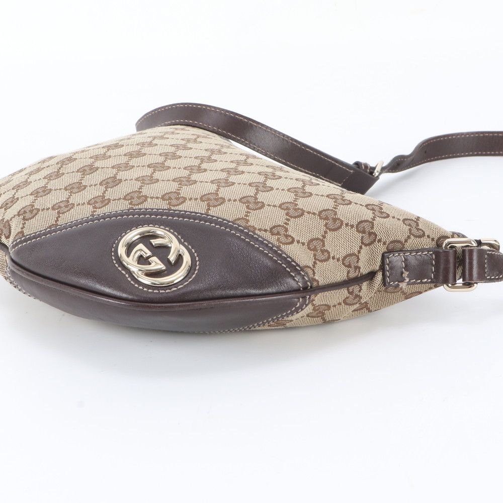 Gucci GG Canvas New Brit Leather Shoulder Bag Crossbody — view 4