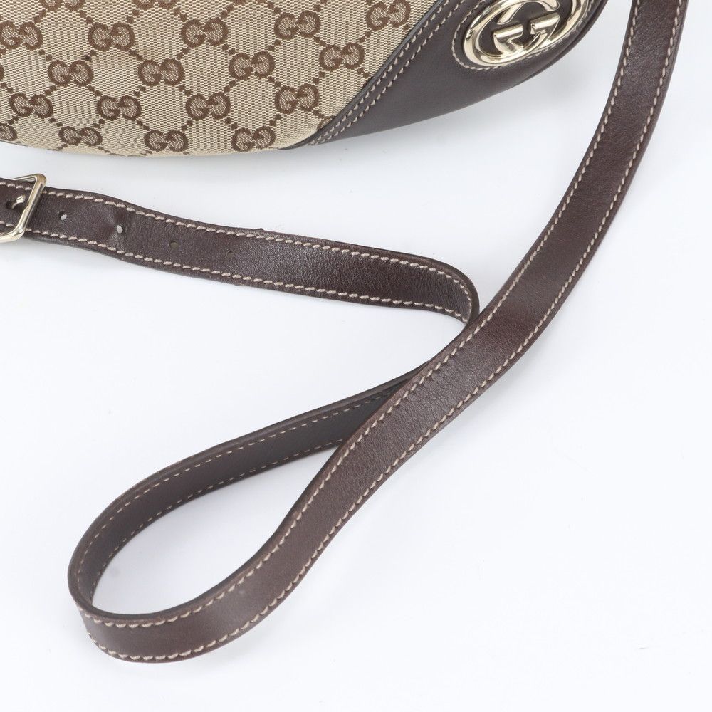 Gucci GG Canvas New Brit Leather Shoulder Bag Crossbody — view 2