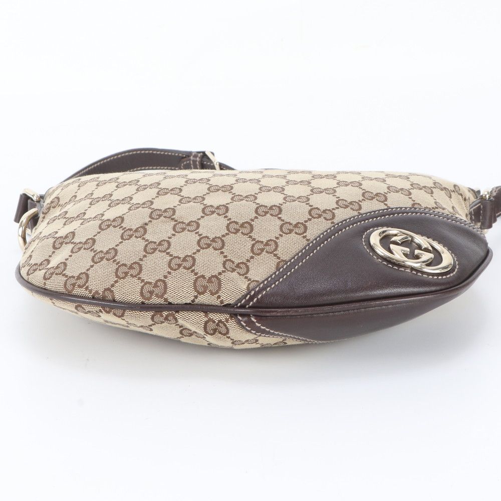 Gucci GG Canvas New Brit Leather Shoulder Bag Crossbody — view 6