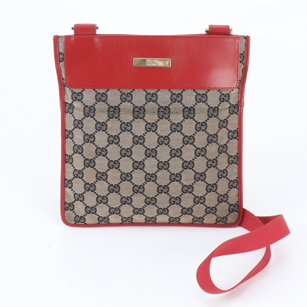 Gucci GG Canvas Leather Shoulder Bag Crossbody