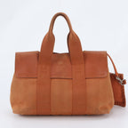 Hermes Valparaiso PM Pouch Leather Canvas Tote Shoulder Hand — view 3
