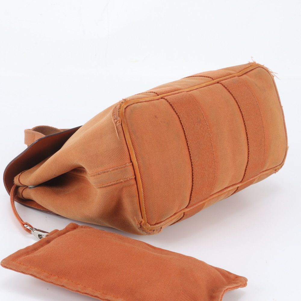 Hermes Valparaiso PM Pouch Leather Canvas Tote Shoulder Hand — view 5