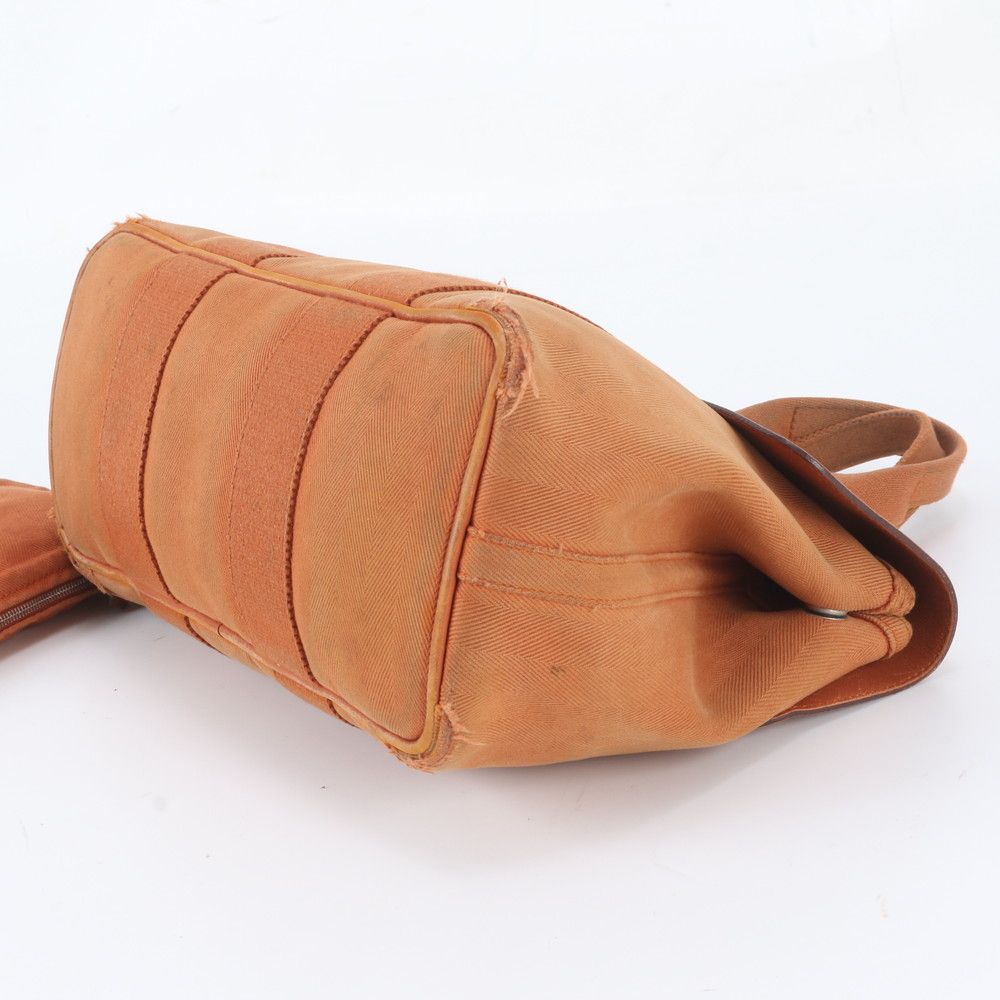 Hermes Valparaiso PM Pouch Leather Canvas Tote Shoulder Hand — view 4