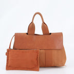 Hermes Valparaiso PM Pouch Leather Canvas Tote Shoulder Hand