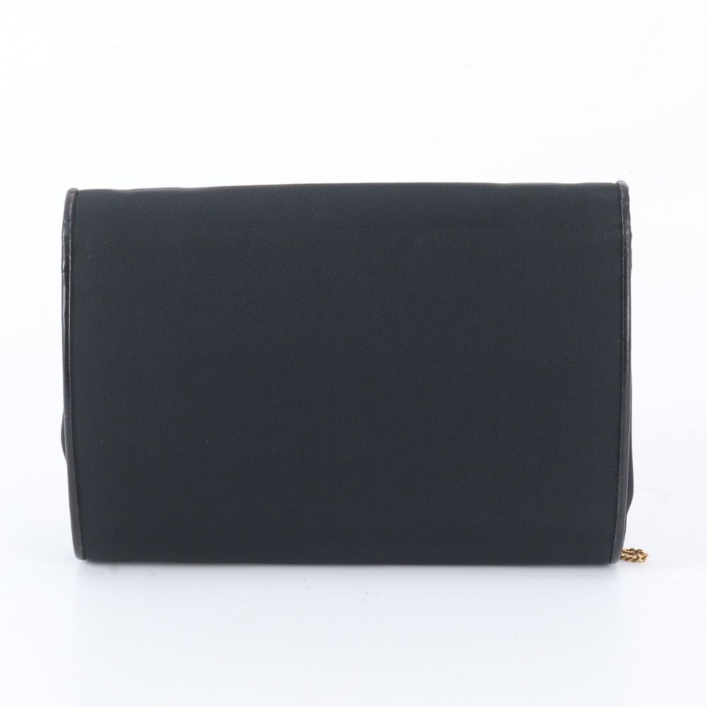 Gucci Vintage Chain Leather Nylon 2-Way Shoulder Bag Crossbody Black — view 4