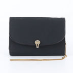 Gucci Vintage Chain Leather Nylon 2-Way Shoulder Bag Crossbody Black