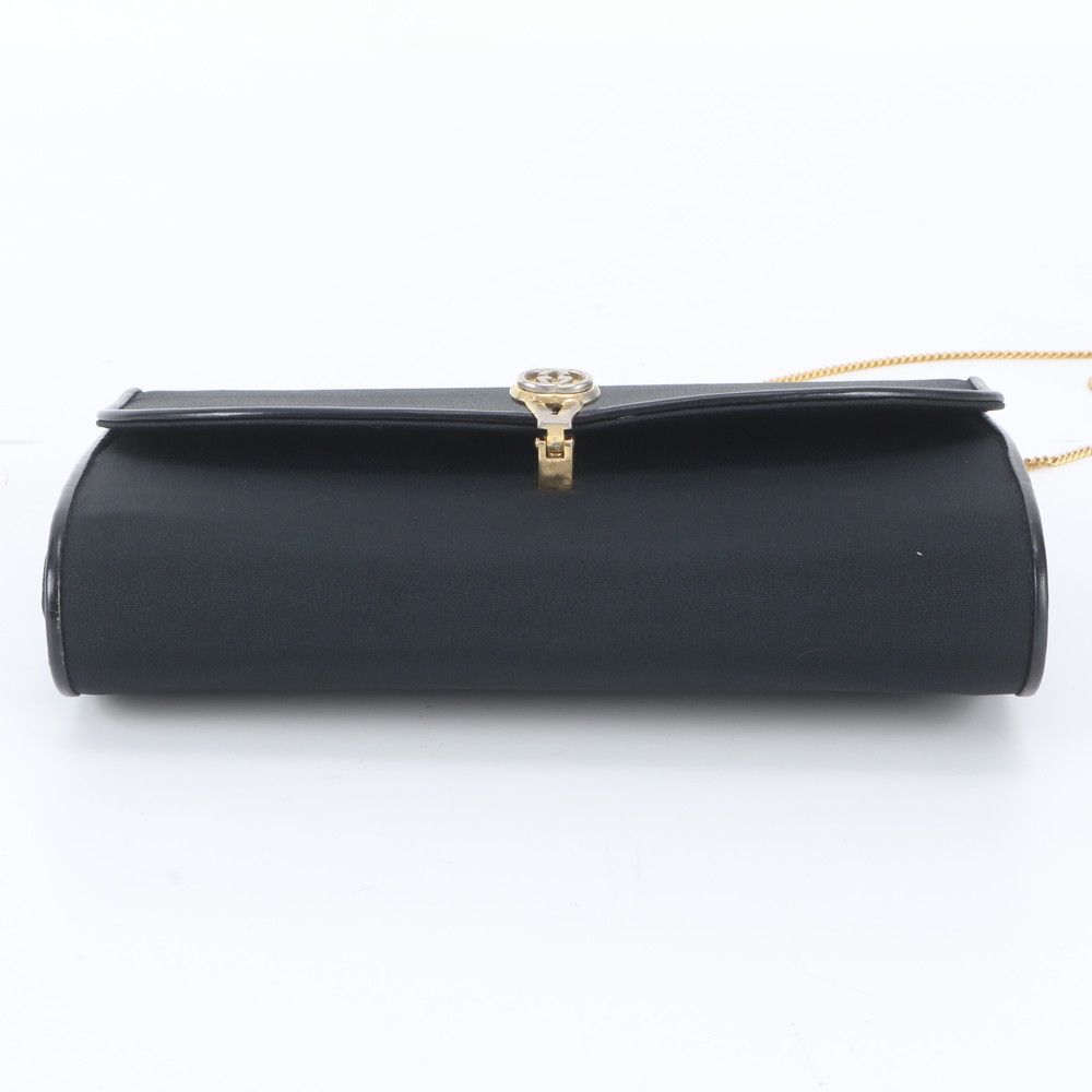 Gucci Vintage Chain Leather Nylon 2-Way Shoulder Bag Crossbody Black — view 7