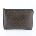 Louis Vuitton Monogram Poche Document Leather Clutch Pouch