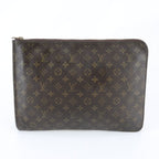 Louis Vuitton Monogram Poche Document Leather Clutch Pouch