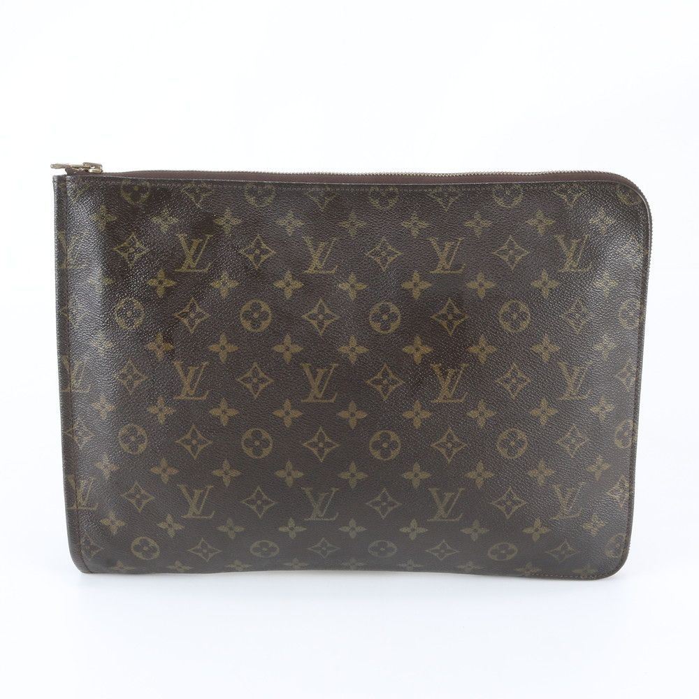 Louis Vuitton Monogram Poche Document Leather Clutch Pouch