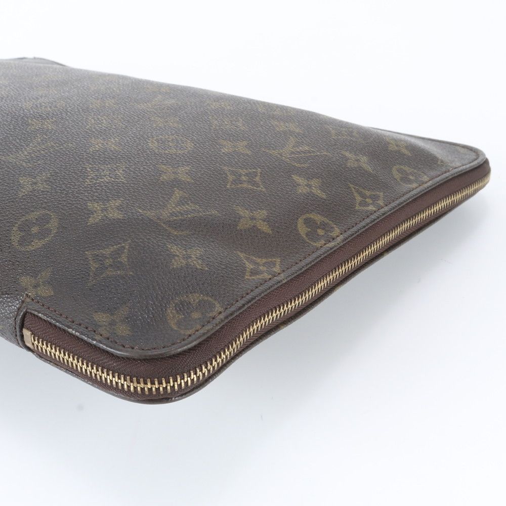 Louis Vuitton Monogram Poche Document Leather Clutch Pouch — view 3