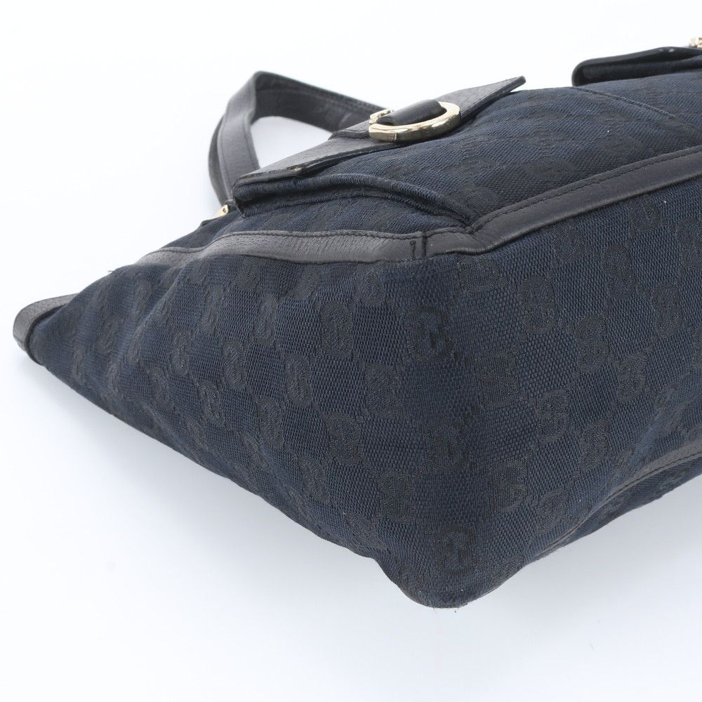 Gucci GG Canvas Abbey Leather Tote Shoulder Hand Black — view 6