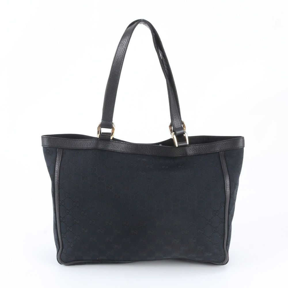 Gucci GG Canvas Abbey Leather Tote Shoulder Hand Black — view 3