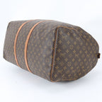 Louis Vuitton Monogram Keepall 60 Leather Boston Bag Tote Carry — view 4