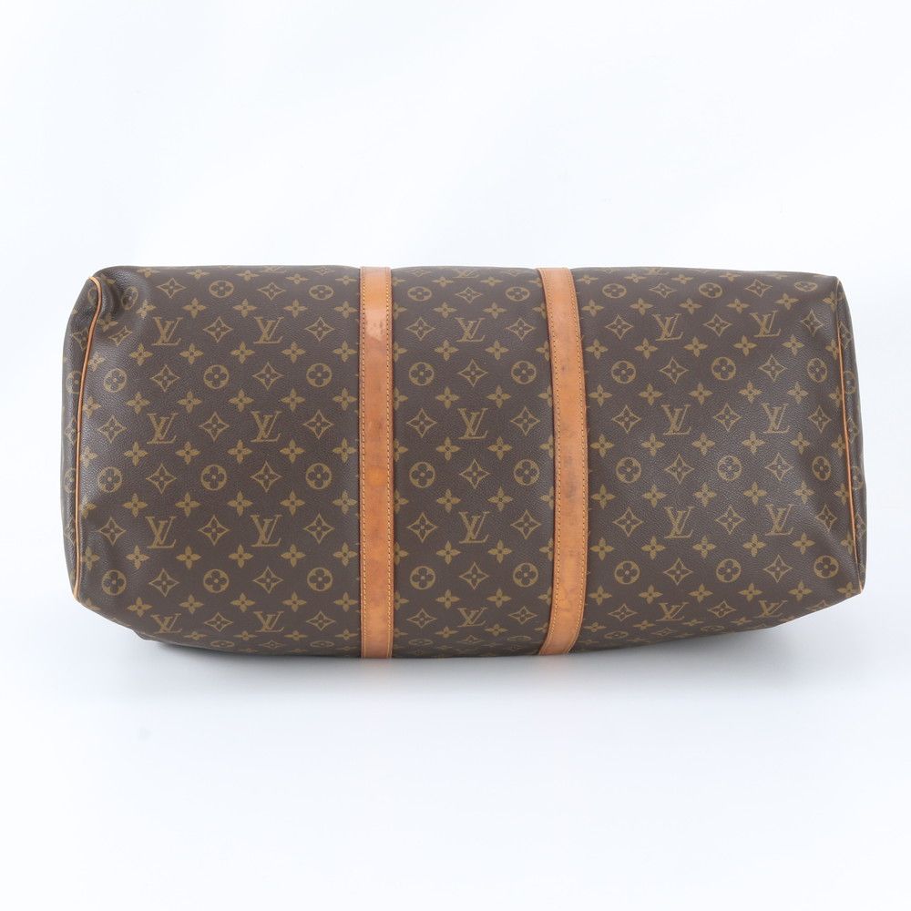 Louis Vuitton Monogram Keepall 60 Leather Boston Bag Tote Carry — view 6