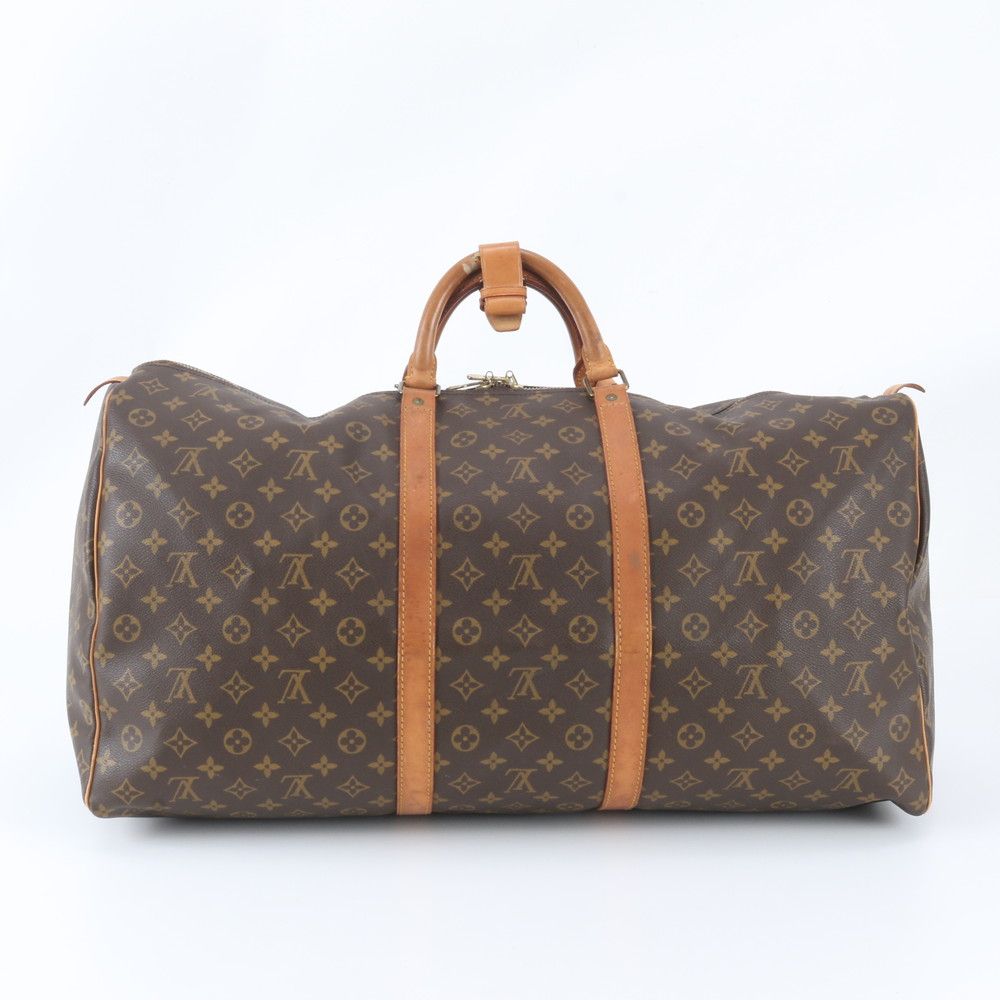 Louis Vuitton Monogram Keepall 60 Leather Boston Bag Tote Carry — view 3
