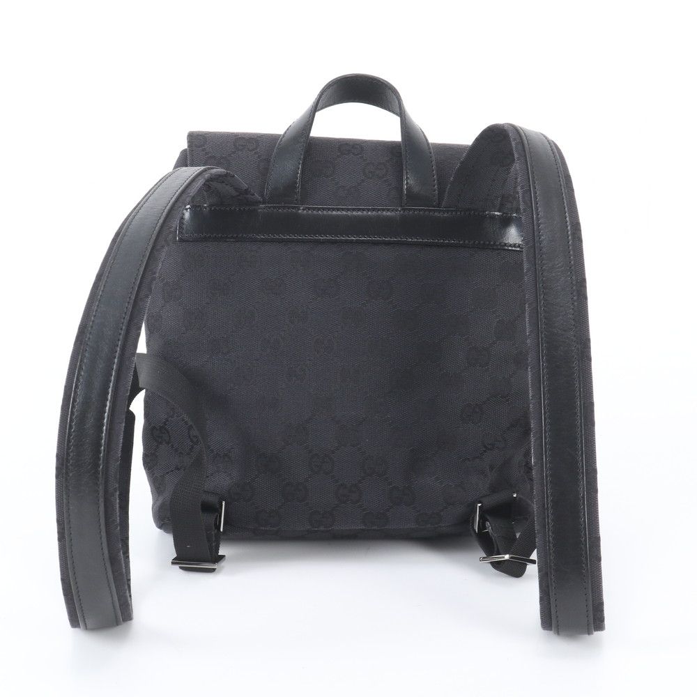 Gucci GG Canvas Leather Backpack Black — view 3