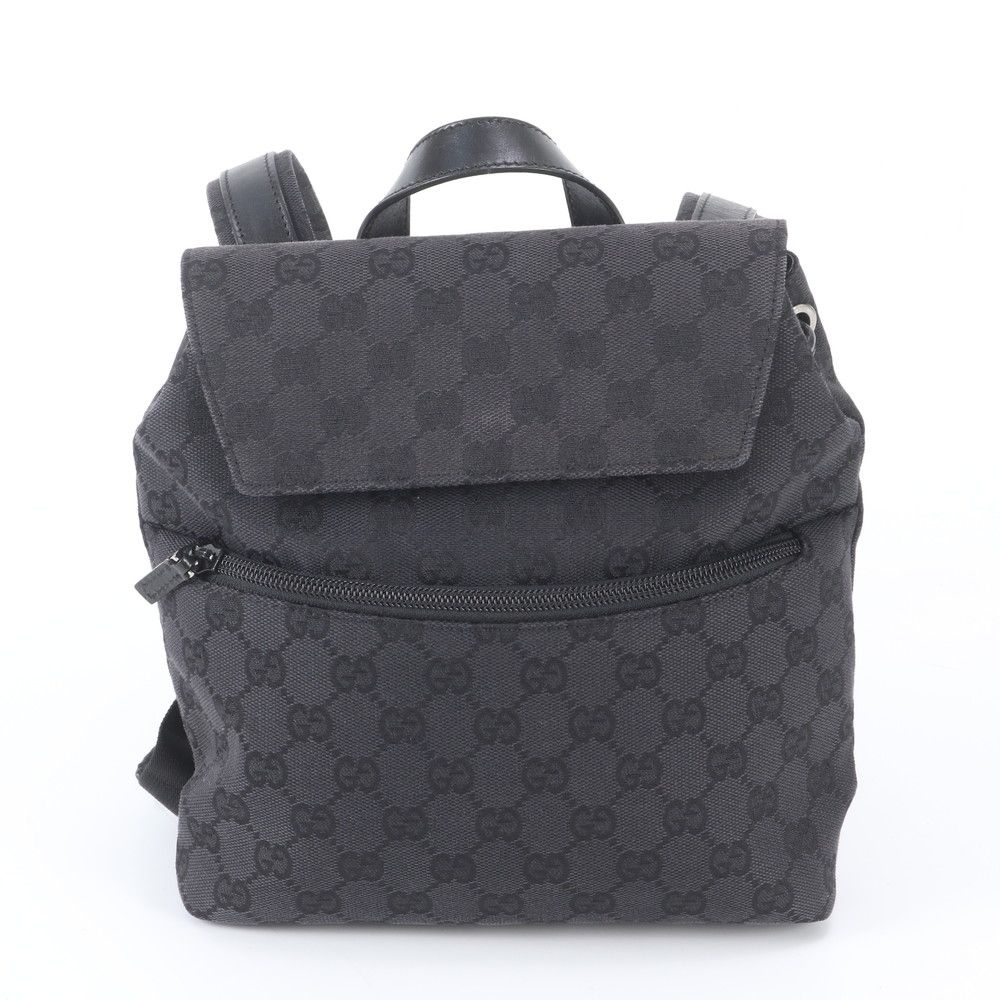 Gucci GG Canvas Leather Backpack Black