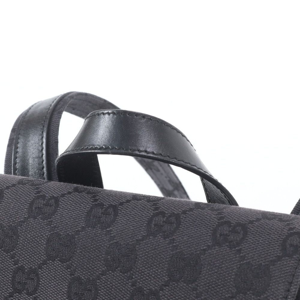 Gucci GG Canvas Leather Backpack Black — view 2