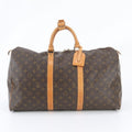 Louis Vuitton Monogram Keepall 50 Leather Boston Bag Tote Carry