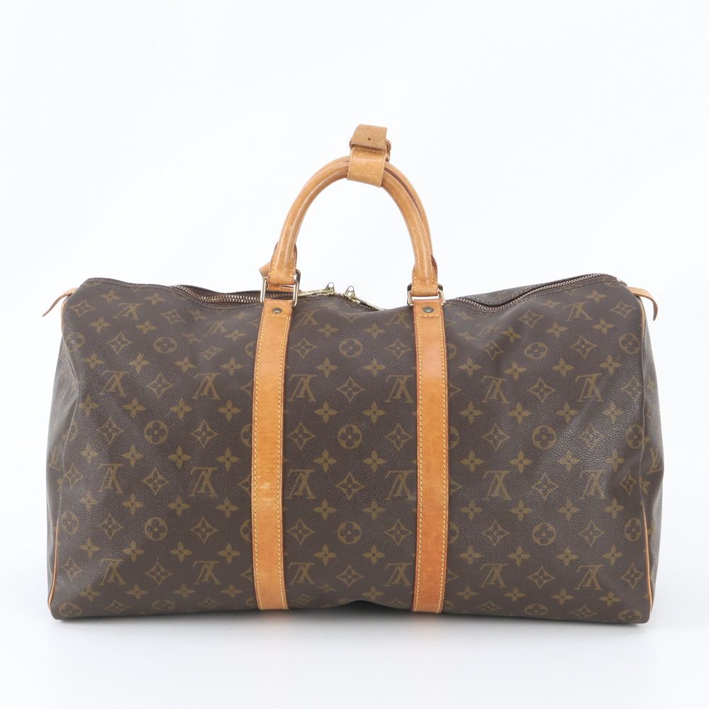 Louis Vuitton Monogram Keepall 50 Leather Boston Bag Tote Carry — view 3