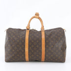 Louis Vuitton Monogram Keepall 50 Leather Boston Bag Tote Carry — view 3