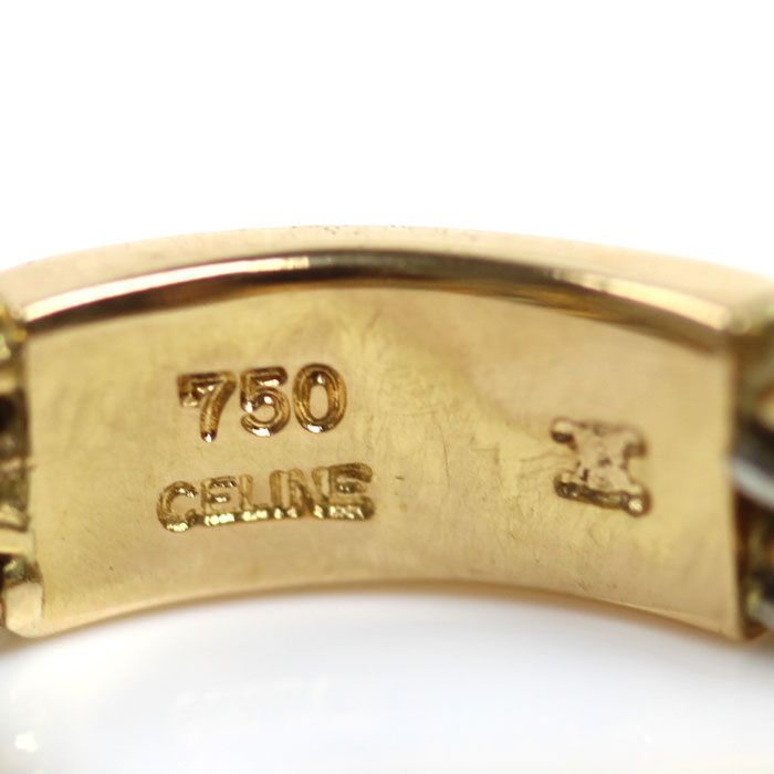 Celine 18k Yellow Gold 18k White Triomphe Ring — view 4
