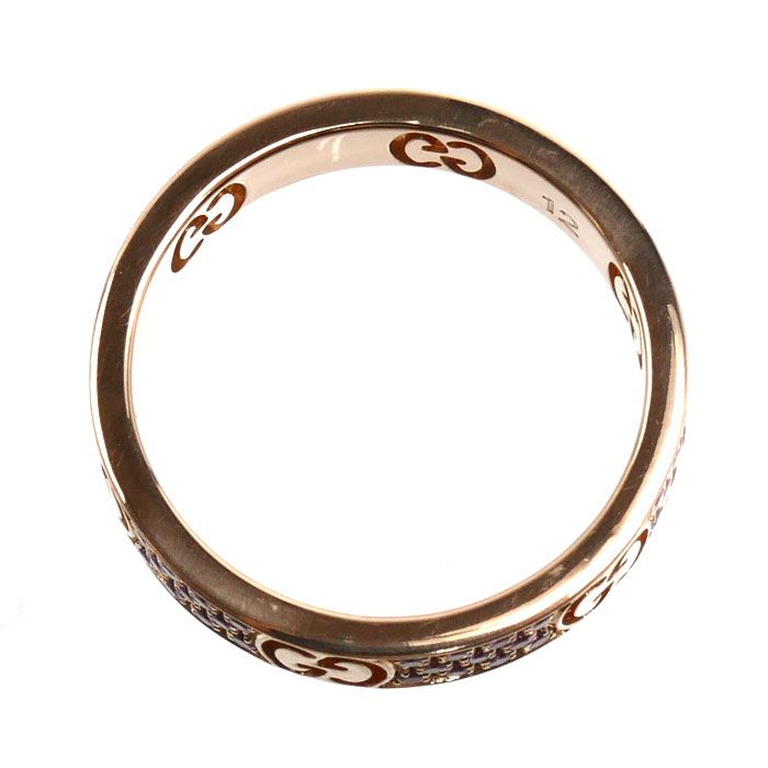 Gucci 18k Pink Gold Icon Star Ring Saffiano