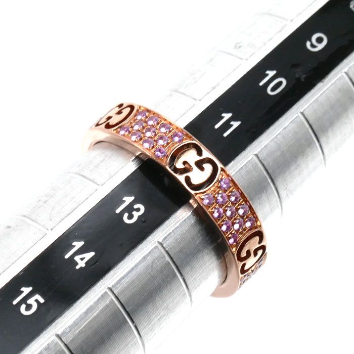 Gucci 18k Pink Gold Icon Star Ring Saffiano