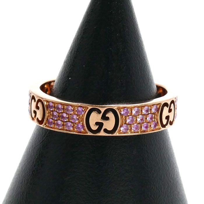Gucci 18k Pink Gold Icon Star Ring Saffiano