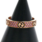 Gucci 18k Pink Gold Icon Star Ring Saffiano