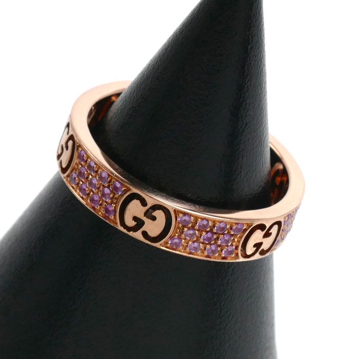 Gucci 18k Pink Gold Icon Star Ring Saffiano