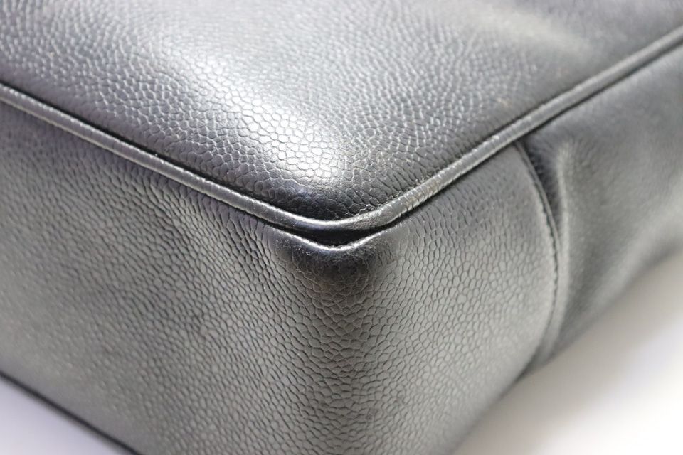 Chanel Caviar Leather Jumbo CC Logo GD Tote Bag — view 5