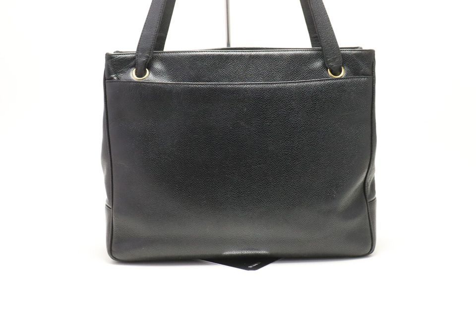 Chanel Caviar Leather Jumbo CC Logo GD Tote Bag — view 2