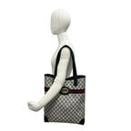 Gucci Vintage Sherry Line GG Logo Leather Tote Bag Navy — view 2