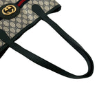 Gucci Vintage Sherry Line GG Logo Leather Tote Bag Navy — view 4