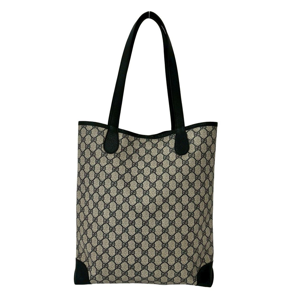 Gucci Vintage Sherry Line GG Logo Leather Tote Bag Navy — view 3