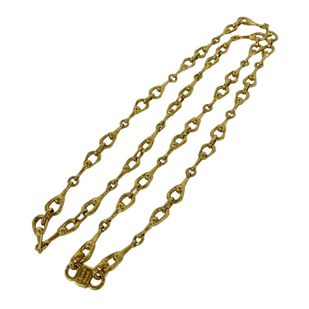 Celine Triomphe Log Long Chain Necklace Gold — view 5