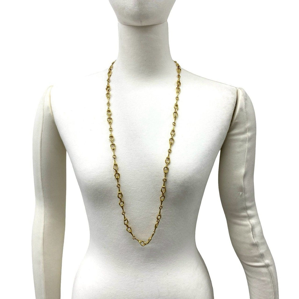 Celine Triomphe Log Long Chain Necklace Gold — view 2