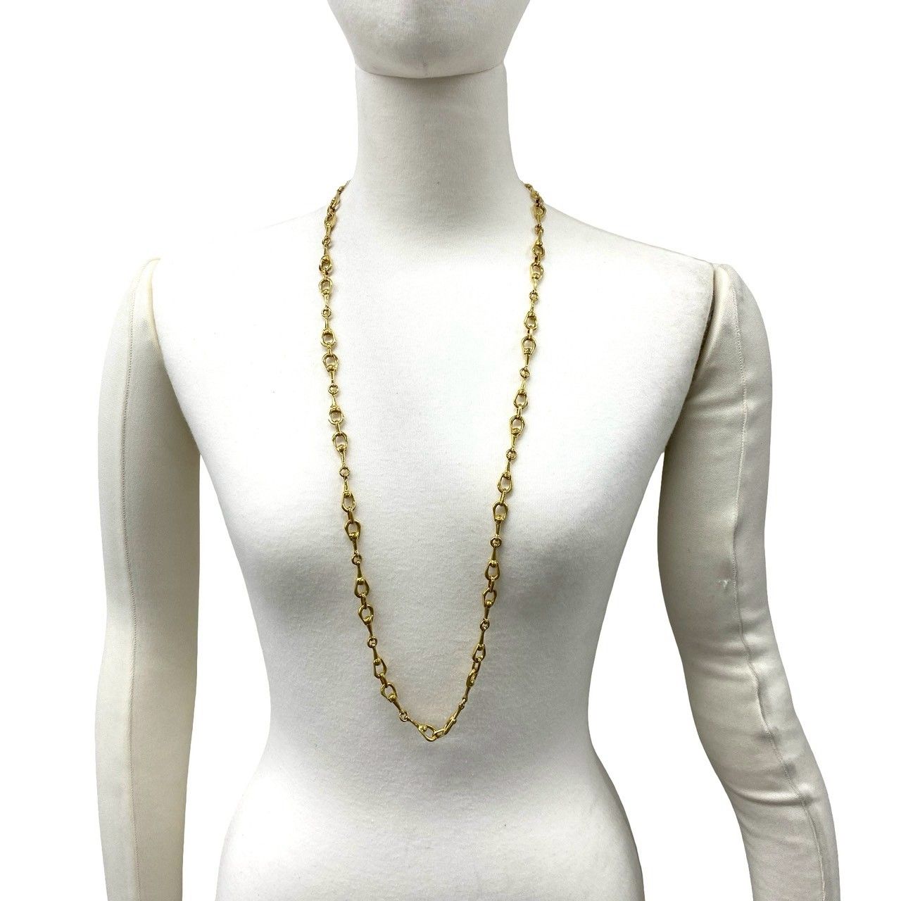 Celine Triomphe Log Long Chain Necklace Gold — view 2