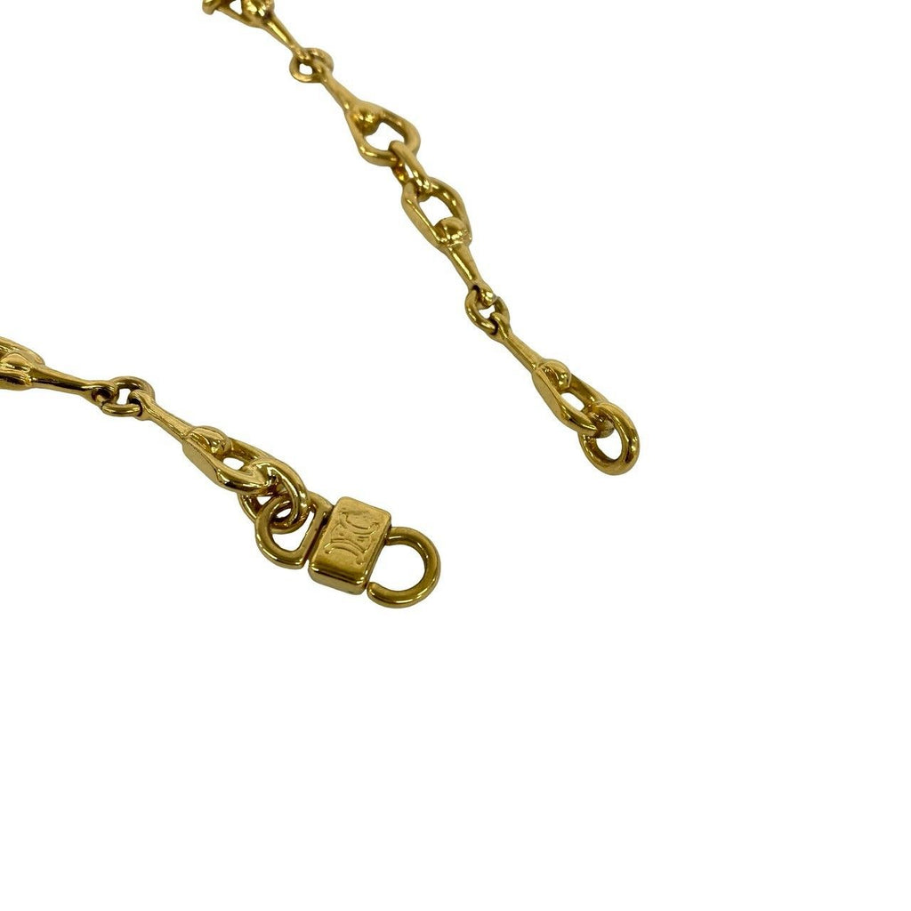 Celine Triomphe Log Long Chain Necklace Gold — view 4
